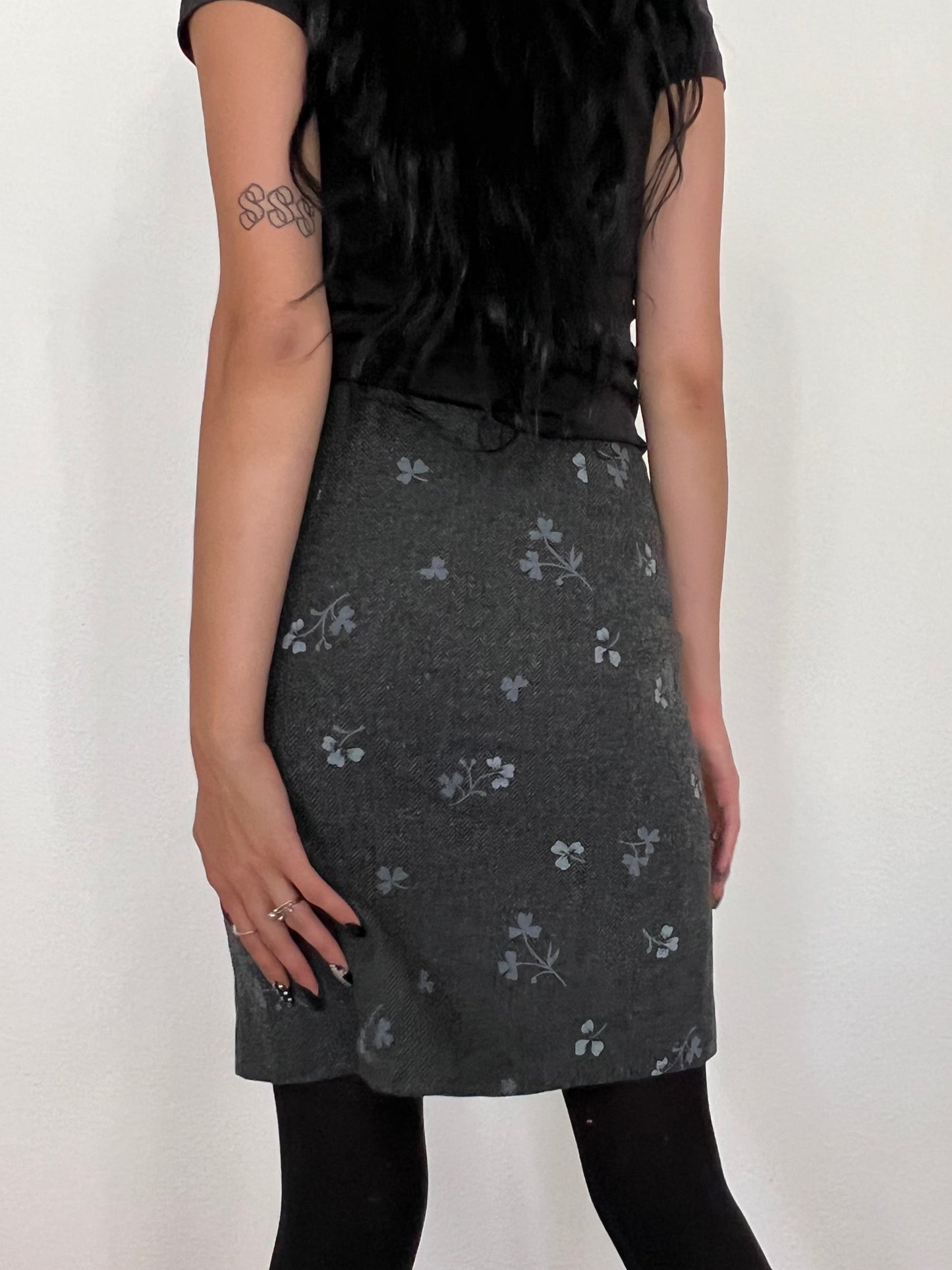 Vintage Flower Skirt Grey