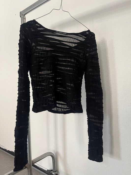 Vintage Black Mesh Longsleeve